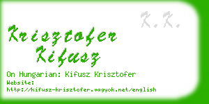 krisztofer kifusz business card